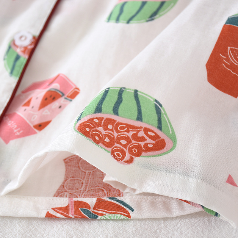 Women's Pure Cotton Short-sleeved And Trousers Printed Thin Suit