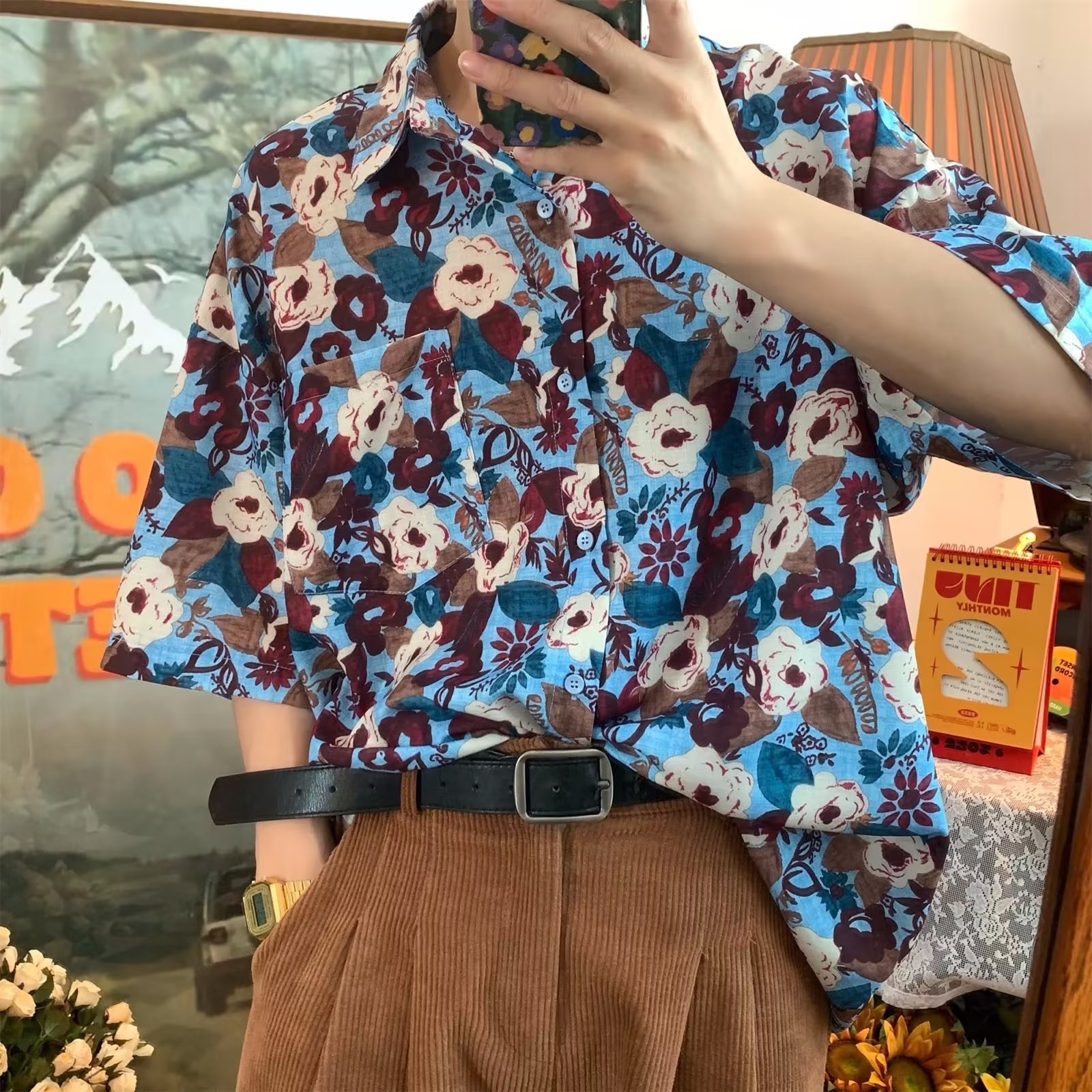 Hawaiian Style Retro Printed Shirt Men And Women