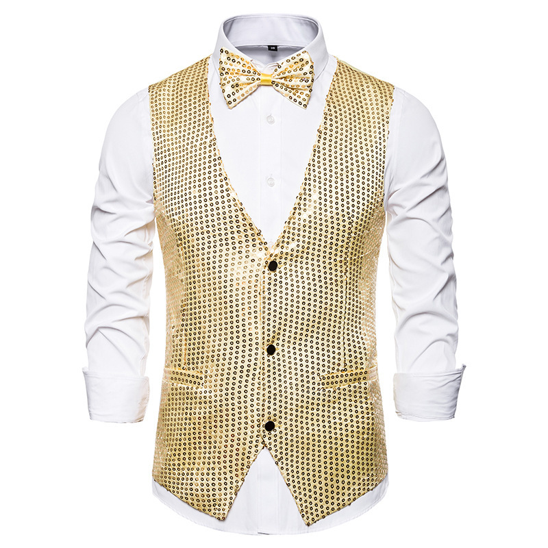 Men's Sequined Vest Performance Dress Jacket