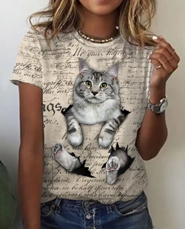 Animal Series Digital 3D Printing Men's And Women's Short sleeved T shirt Top Lttx233 - Shop at LoveMi