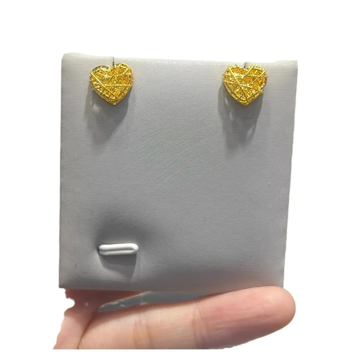 Gold Brushed Heart Stud Earrings for Women
