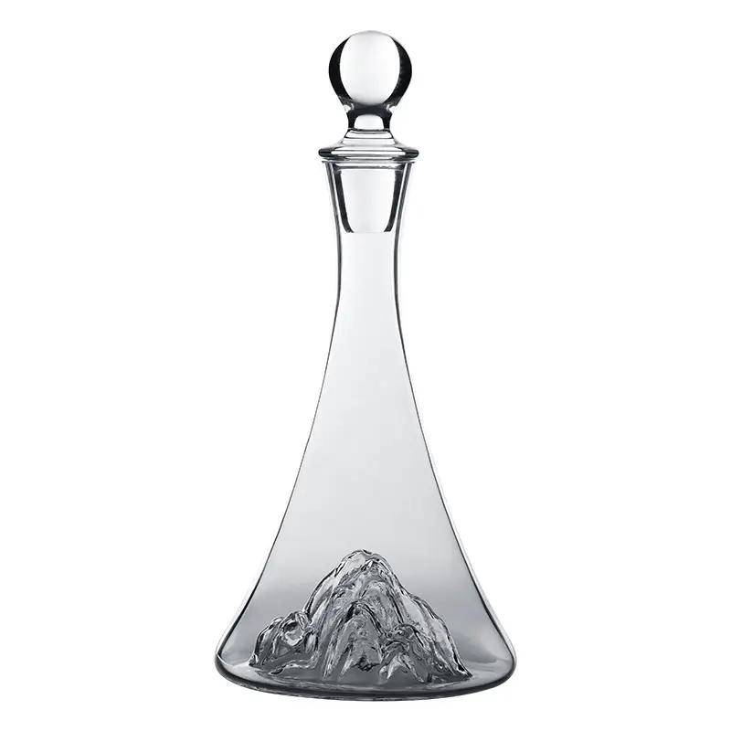 Glass-waisted Iceberg Decanter For Quick Aeration