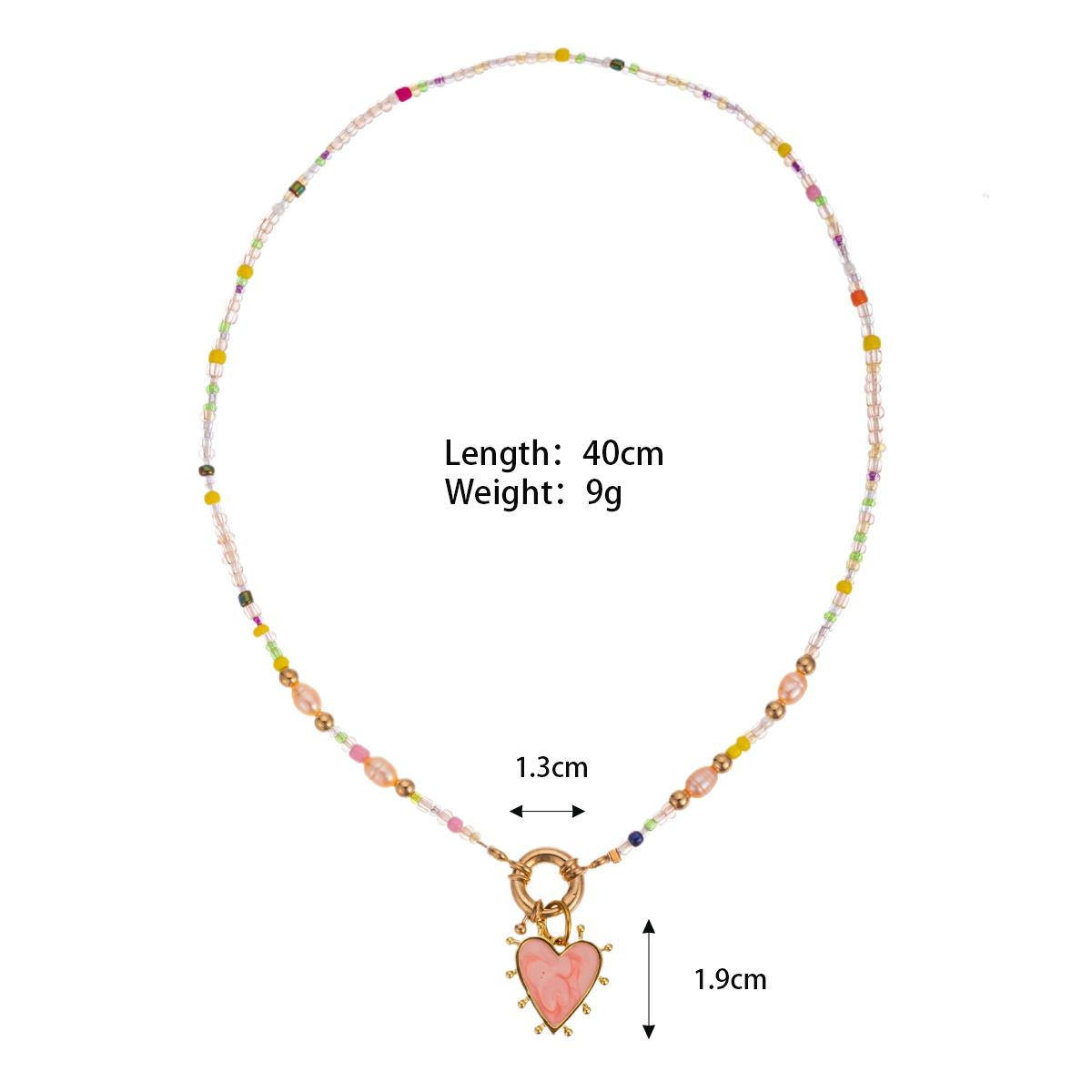 Heart-shaped Bead Pendant Necklace For Women