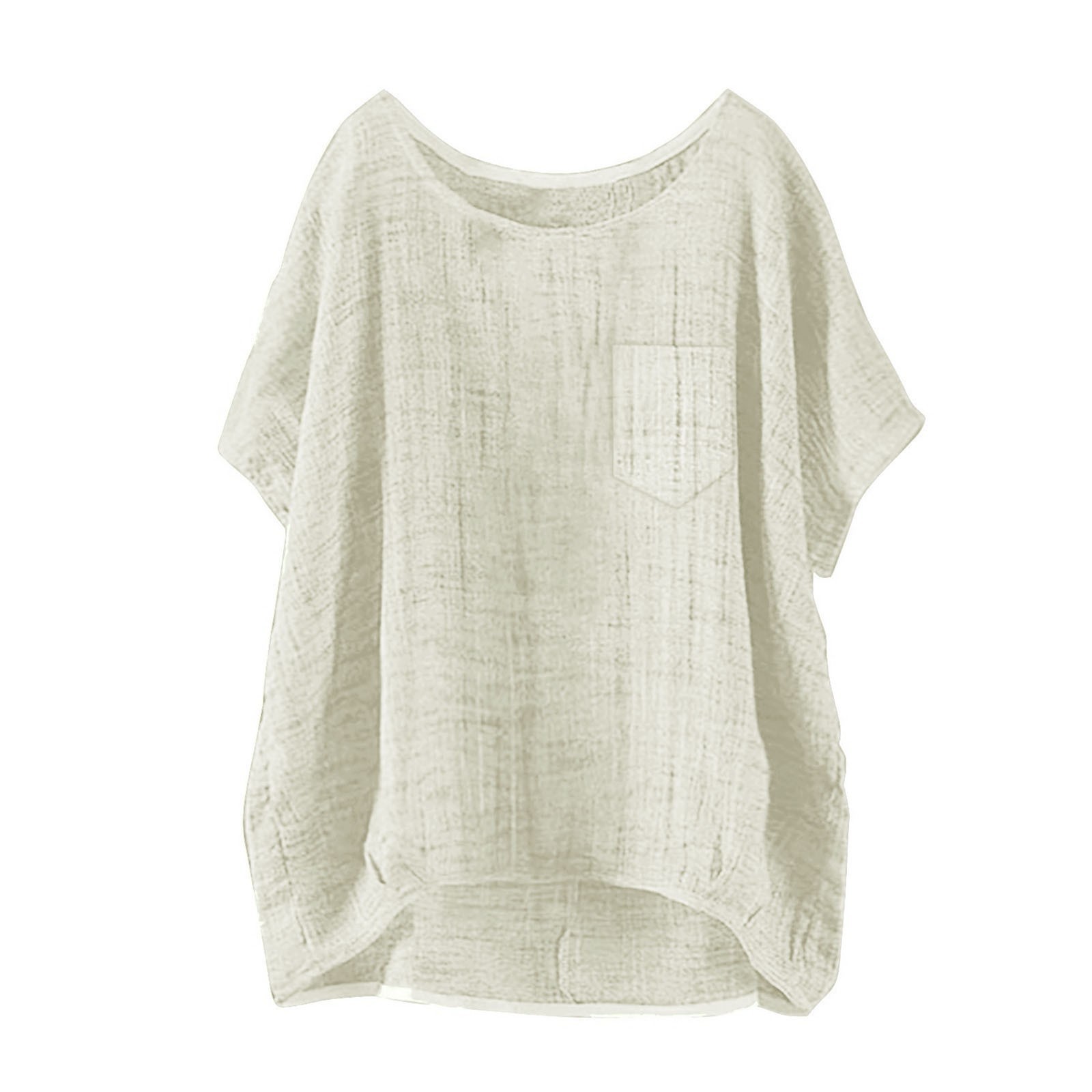 Womens Casual Loose-fitting Beach Top With Pockets
