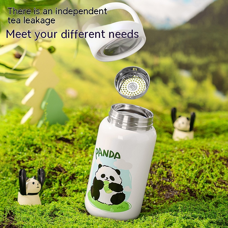 Cartoon Panda Insulated Mug Stainless Steel Water Cup Gift Panda Souvenir Carry-on Cup