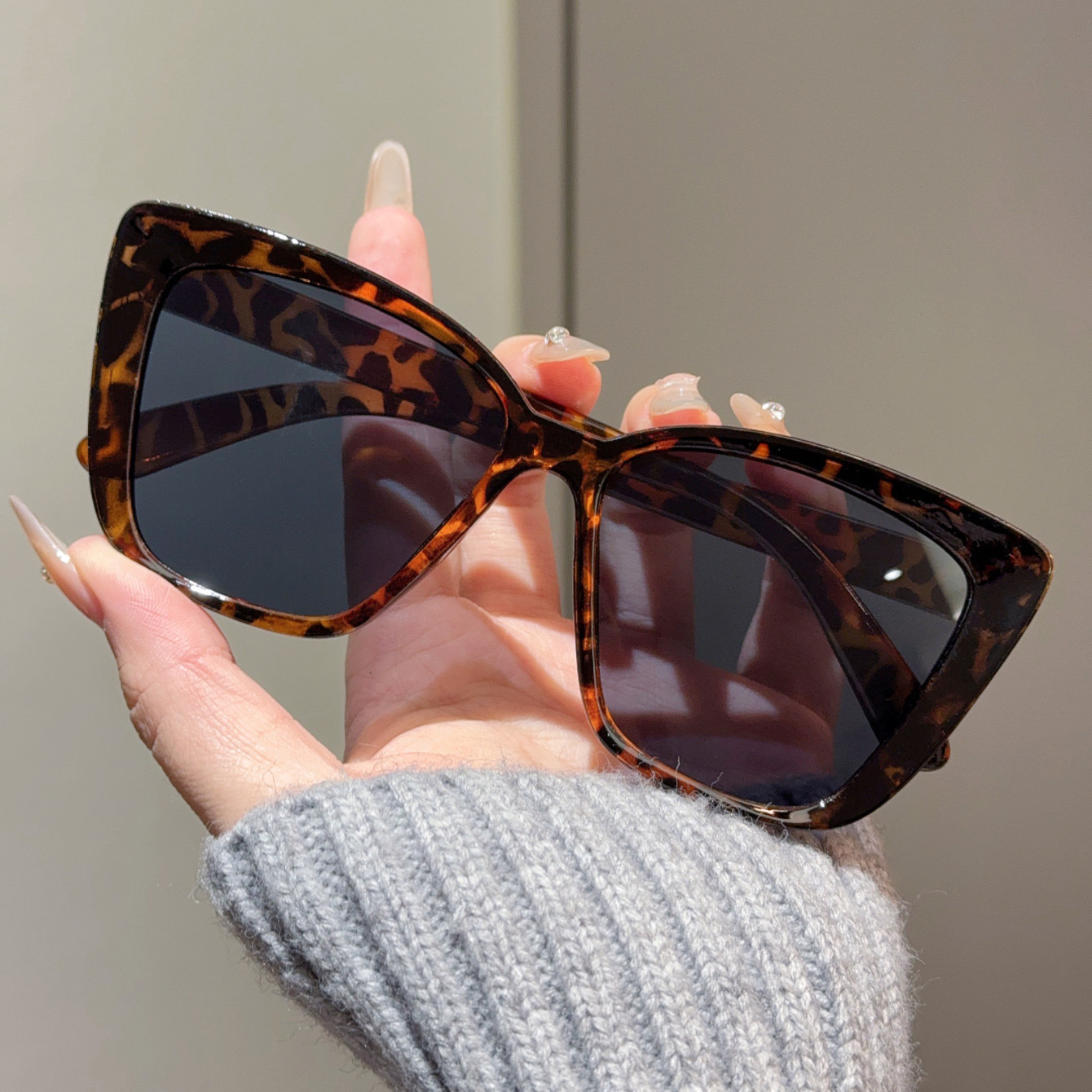 Versatile Slimming High-grade Sunglasses Large Frame Plain Glasses - Image 13