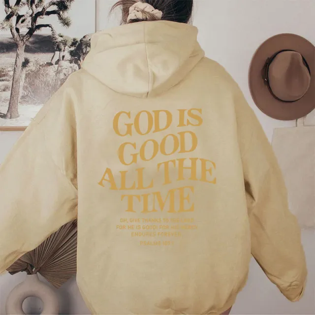 Men's And Women's Brushed Hoody letter Slogan Kangaroo Pocket Drawstring Hoodie Apricot - Shop at LoveMi