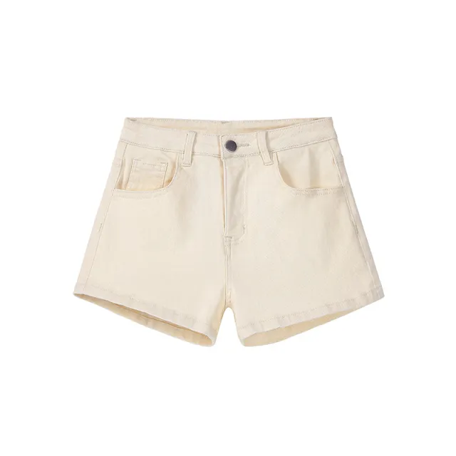 Summer Light Color Denim Shorts For Women Apricot - Shop at LoveMi