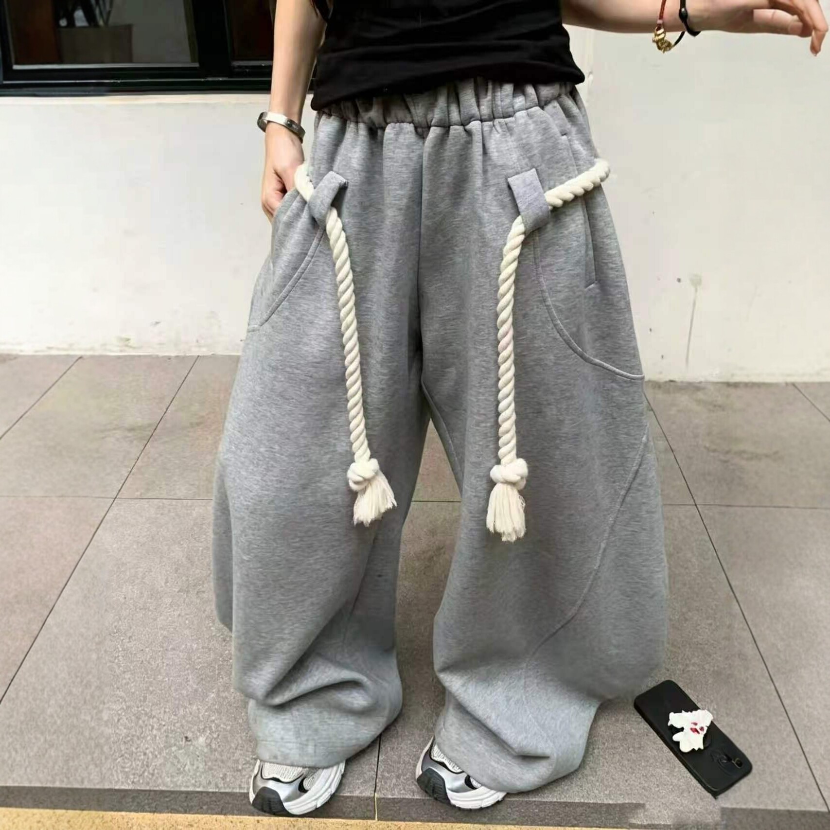Winter-style Thickened Loose-fit Boot-cut Pants