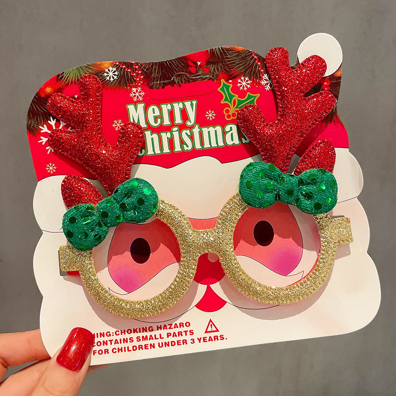 Christmas Elk Glasses Frame Dress Up Couple - Image 10