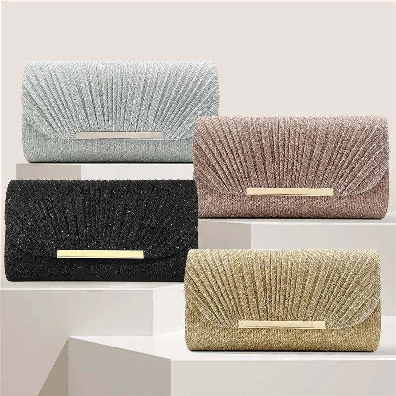Women's Hardware Edge Party Pattern Fine Pink Clutch
