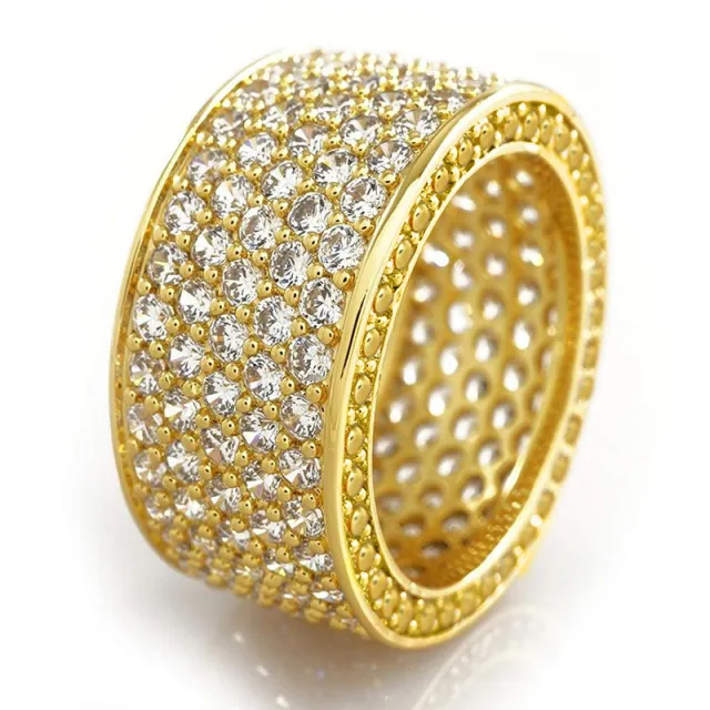 Copper Inlaid Zircon Ring For Men And Women In Europe And America Gold - Shop at LoveMi