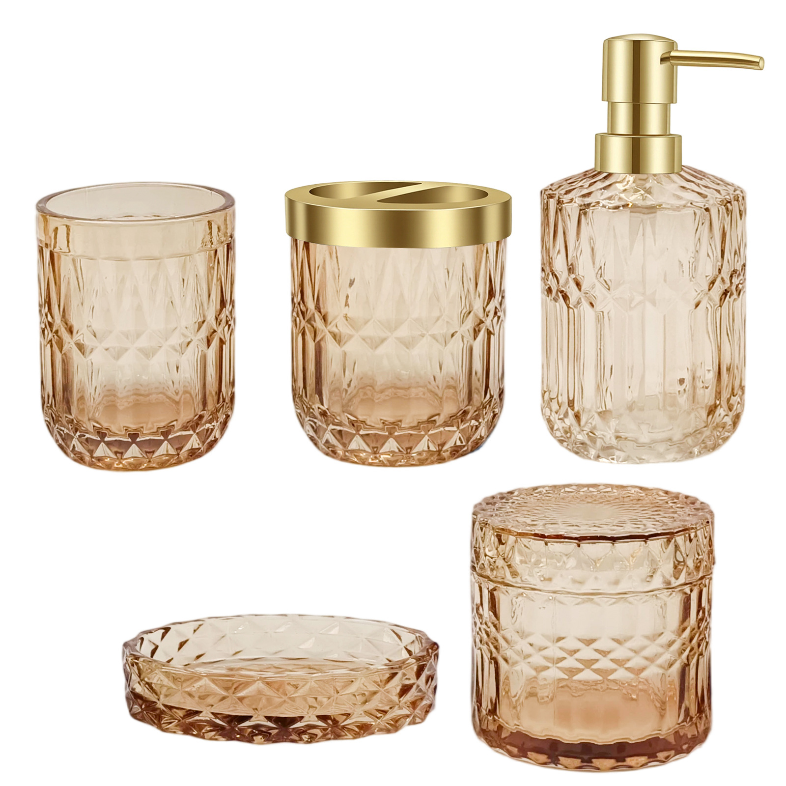 Light-luxury Glass Dispensers For Bathroom Lotions And Hand Soap