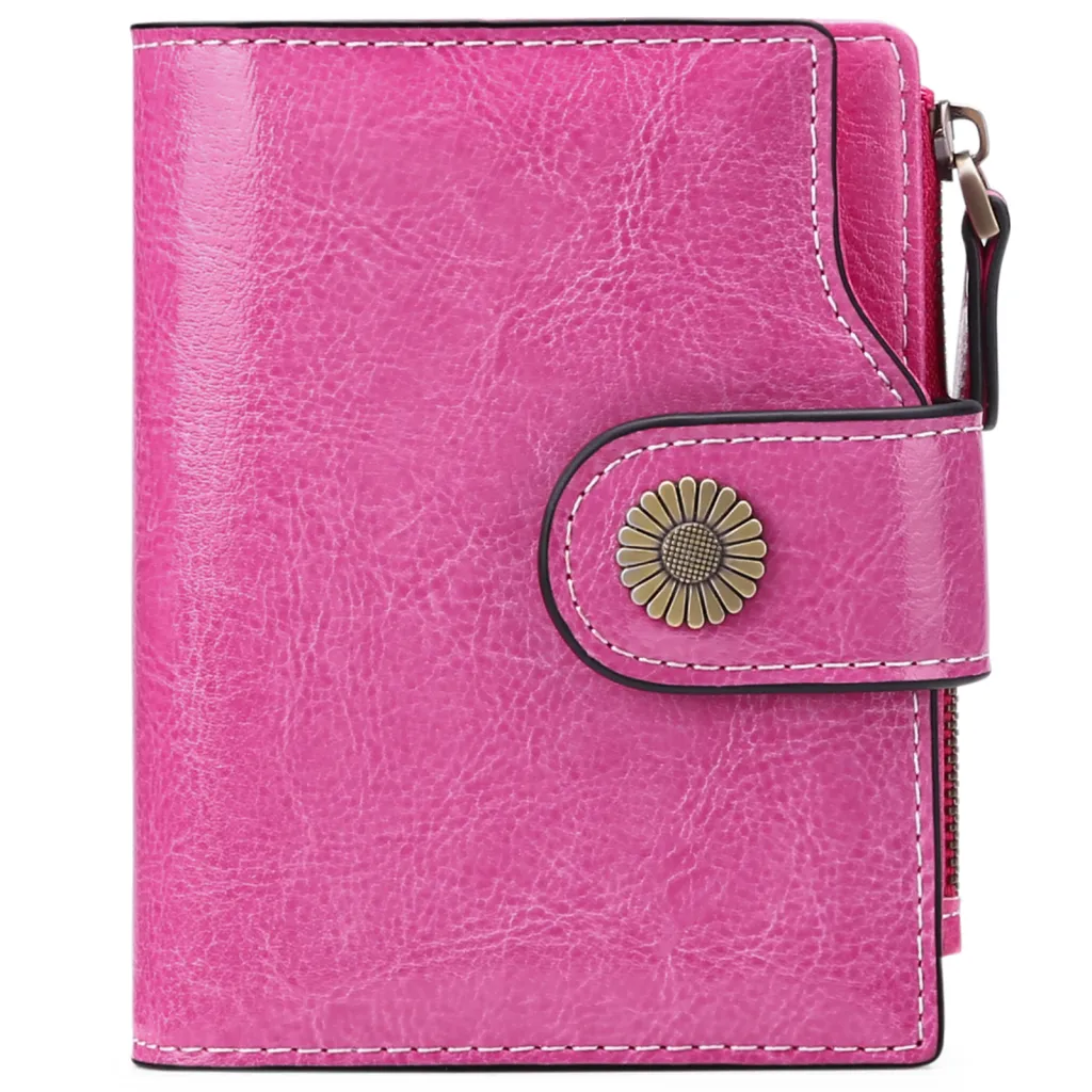 Hasp Clutch Girls Coin Pocket Multifunctional Card Holder - Rose