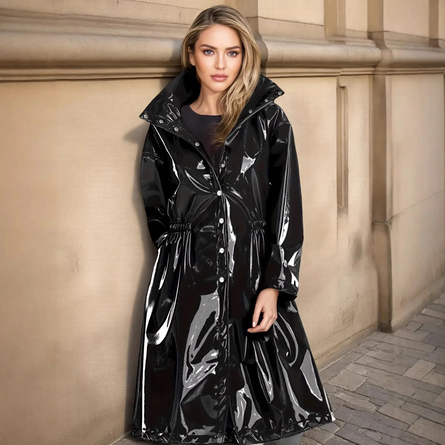 Nightclub-style Long Trench Coat Jacket