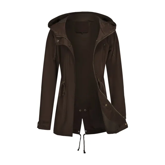Women's Cotton Anorak Oversized Loose Coat Brown - Shop at LoveMi