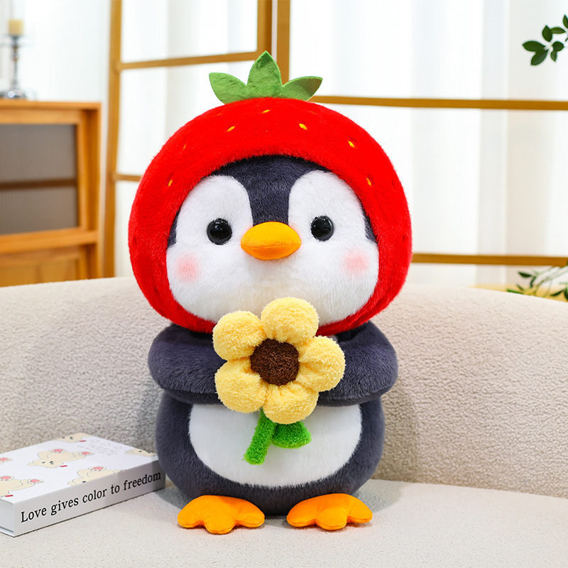 Stuffed Penguin Toy With A Hat For Realistic Play