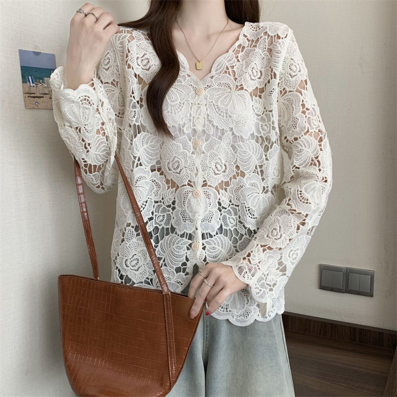 Lace Long Sleeve Top Women Elegant Embroidered Hollow Top 15 94b88bb3 cee5 4d54 8642 8c0a55e6707f