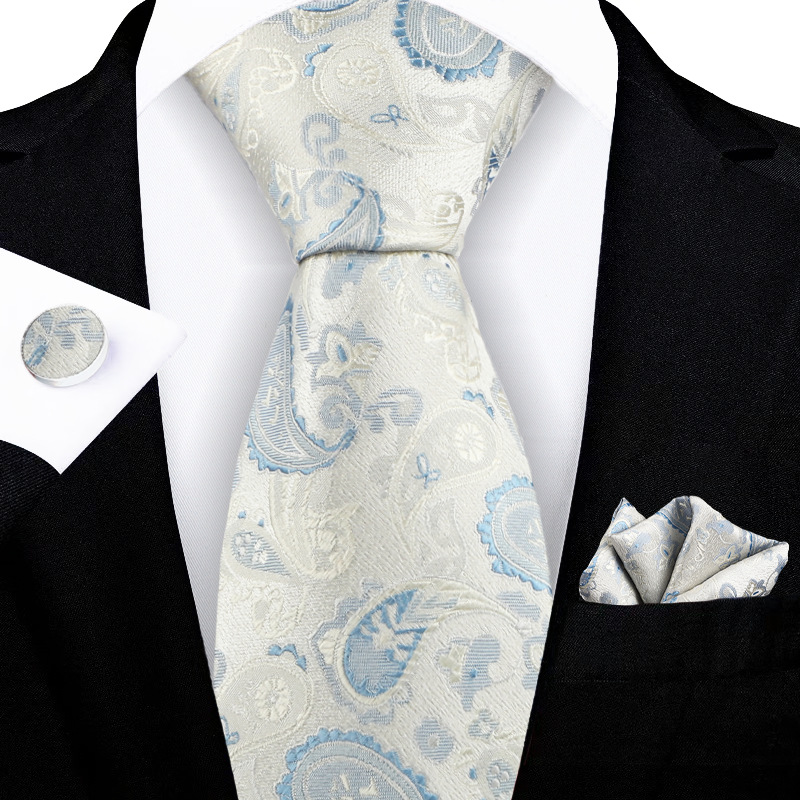 Jacquard-embroidered Cashew Flower Tie