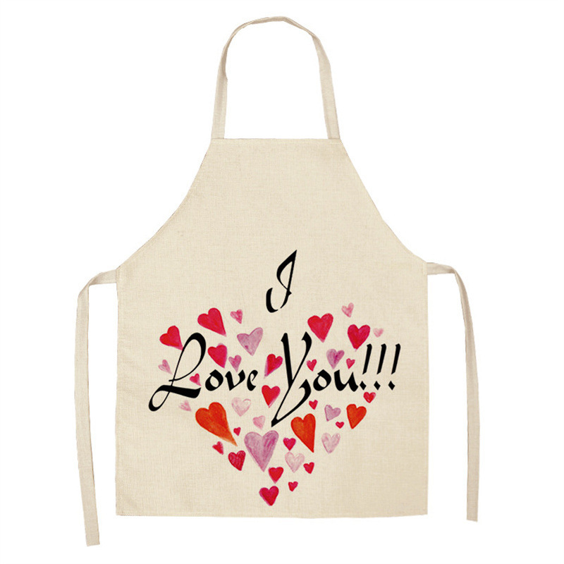 Title 8, Red Lip Letters Apron Used In Kitchen Home Clea...