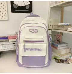 Girls' Large Capacity Backpack College Style - Purple - View 1