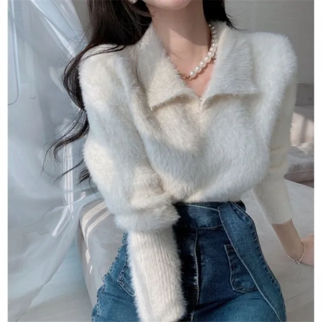 Fashion Temperament Western Style All match Chic Women's Sweater White - Shop at LoveMi