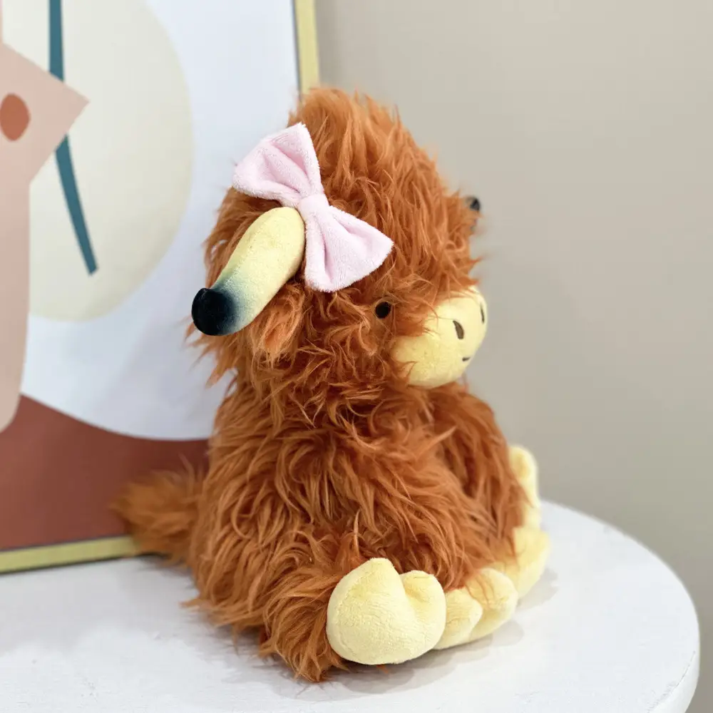 New Bow Highland Cow Plush Doll
