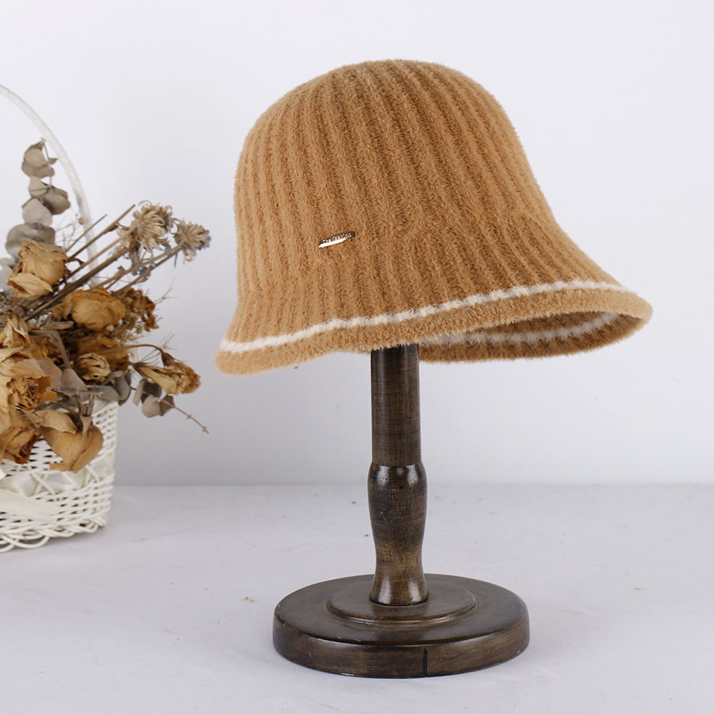 Warm Thickened Assorted Colors Woolen Knitted Hat Caramel - Shop at LoveMi