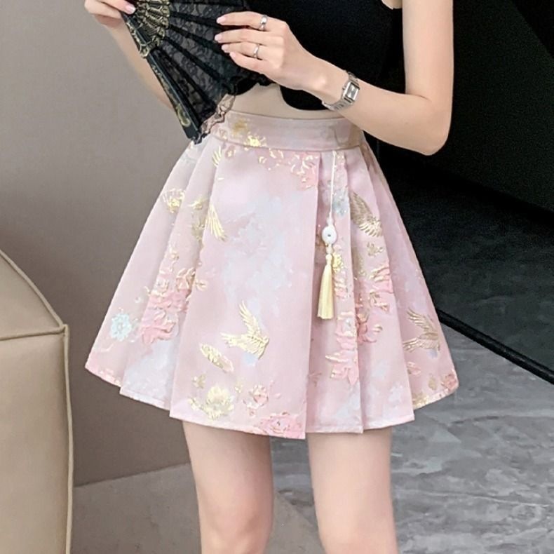 New Chinese-style Satin Skirt For Women