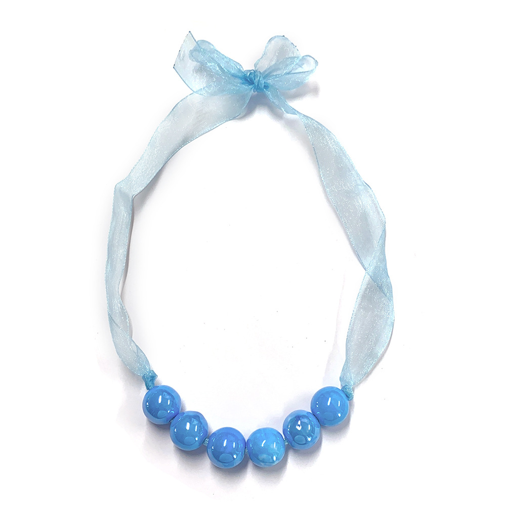 Athletic Girl Style Ribbon Bead Necklace Temperament