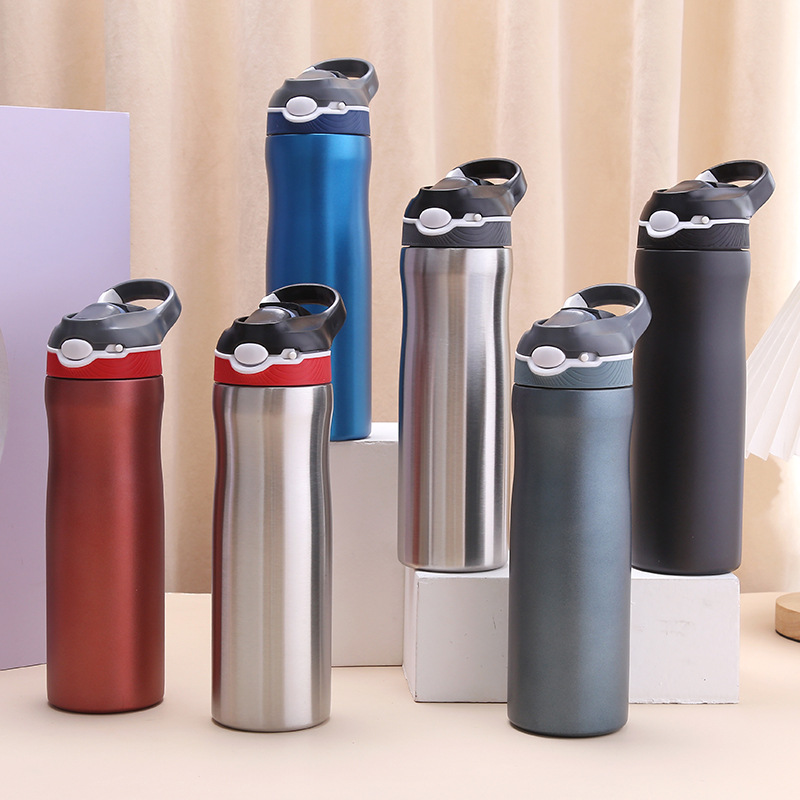 316 Stainless Steel Water Bottle With Straw For Adults, Suitable For Outdoor Use