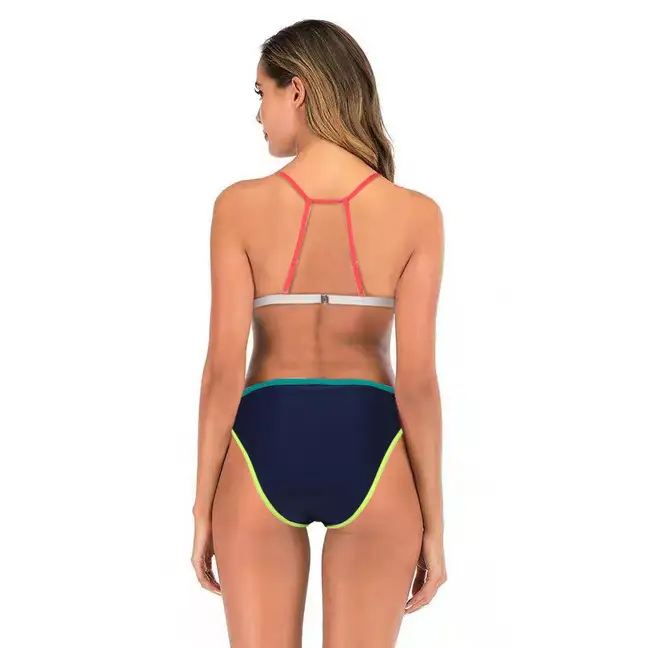 Sexy Bikini With Small Colorful Stripes For Women