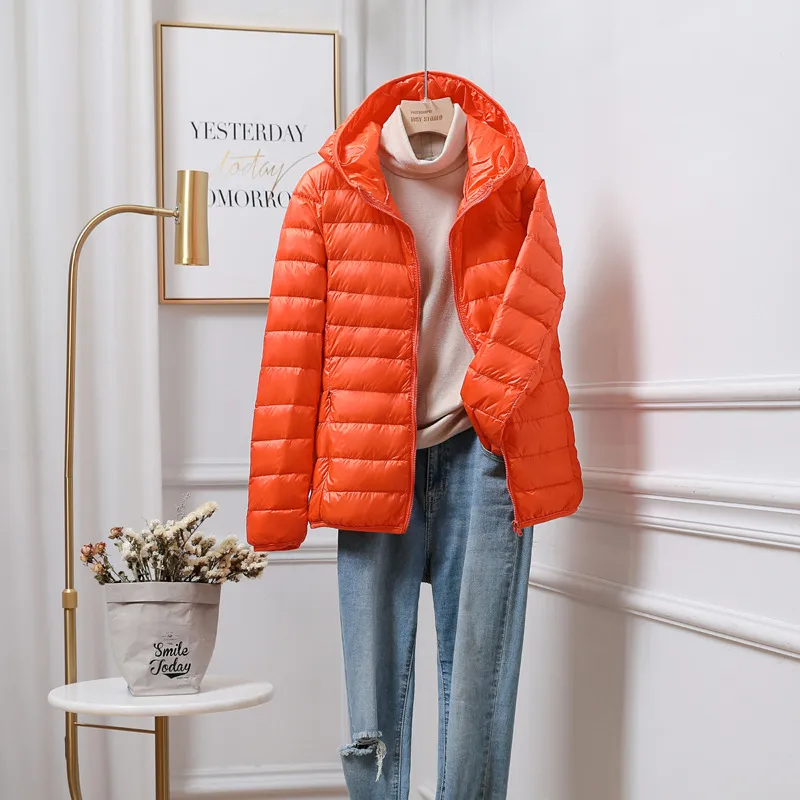 Lightweight Down Jacket Women's Plus-sized Plus Size Ultra-thin - Orange