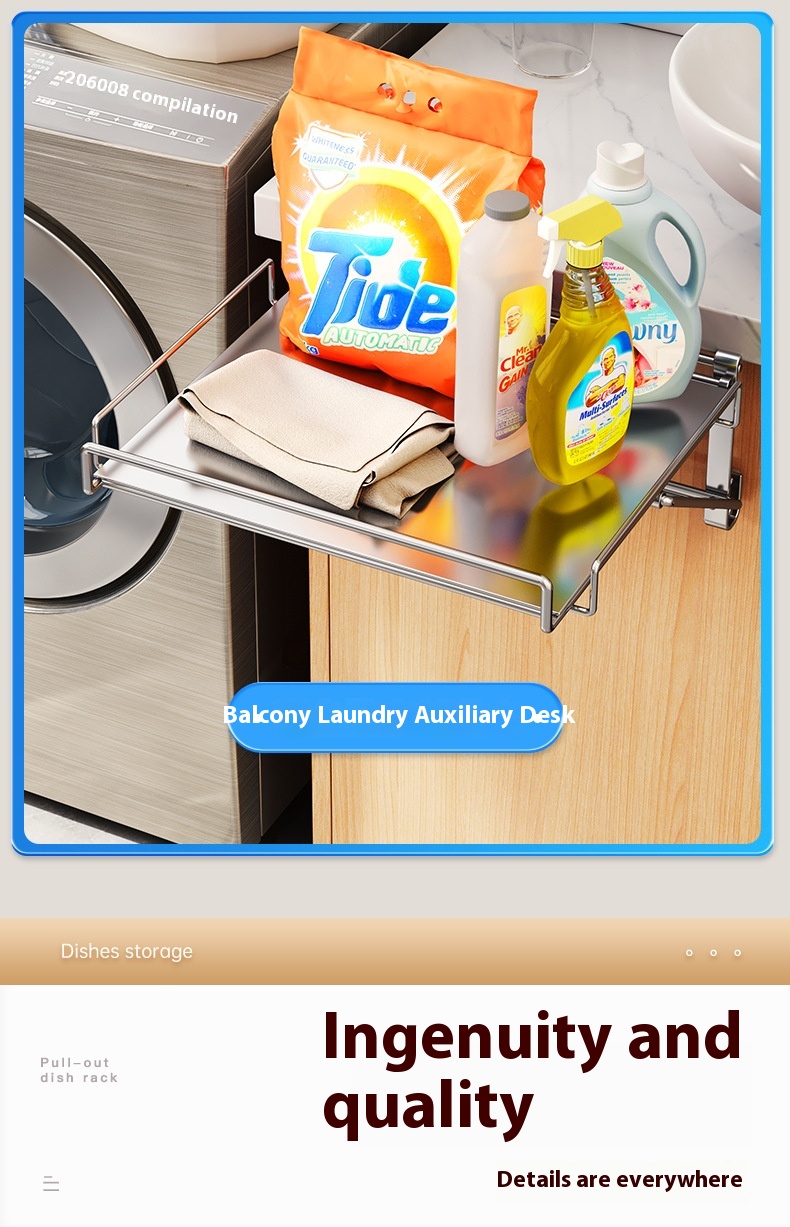 Stainless Steel Foldable Kitchen Countertop Commodity Shelf