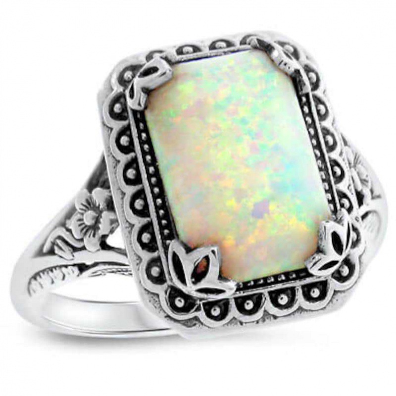 Female Accessories Fashion High-end All-match Design Inlaid Opal Ring