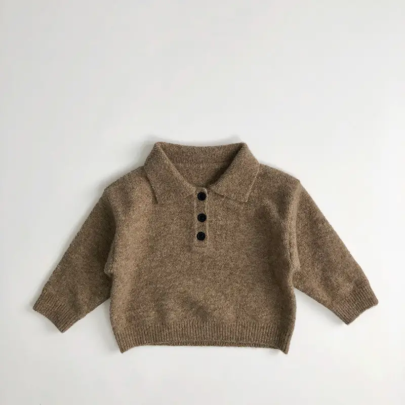 Retro Style Fashionable Knitted Turn-down Collar Coat