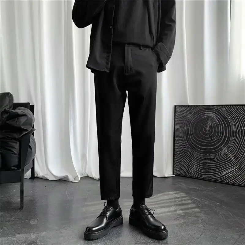 Men's Dress Pants Cropped Slim-fit Casual
