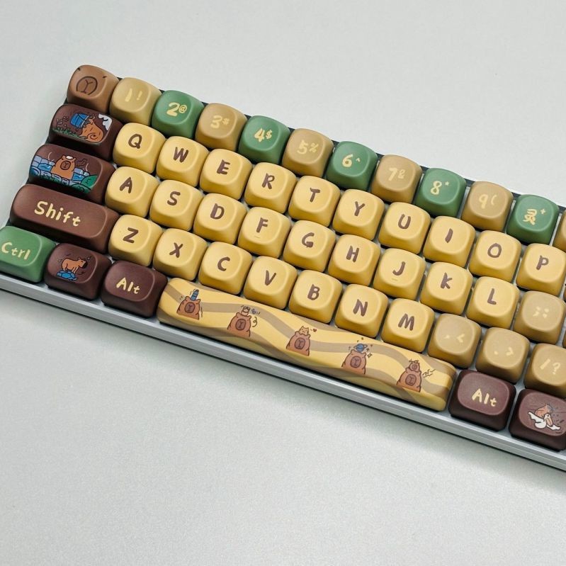 مجموعة أغطية مفاتيح ميكانيكية 130 مفتاح بتصميم Capabala PBT Girl MOA