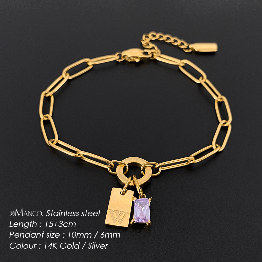 Womens Fashionable Rhinestone Letter Combination Bracelet Jewelry