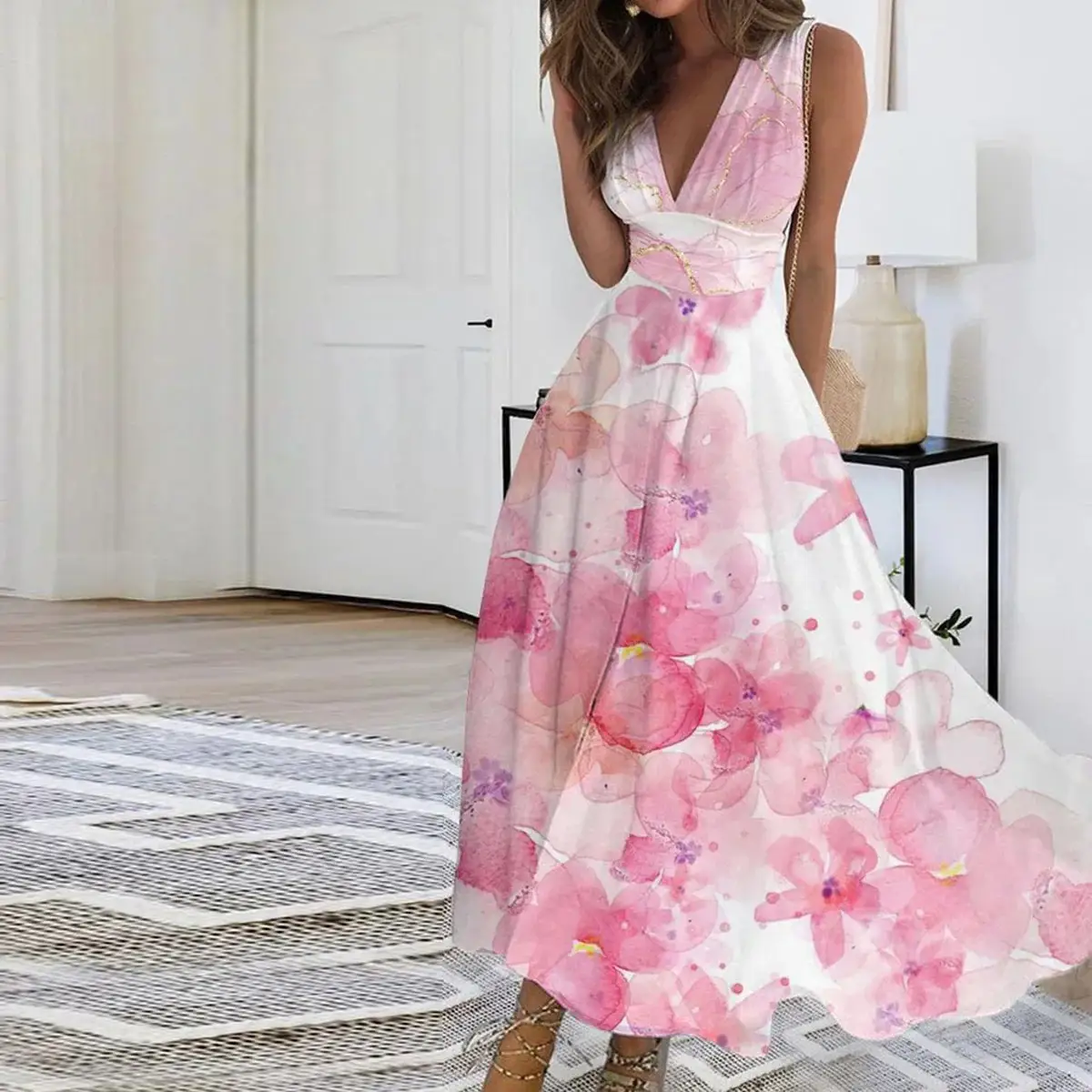 Women's Fashion Personality Sleeveless Waist Dress