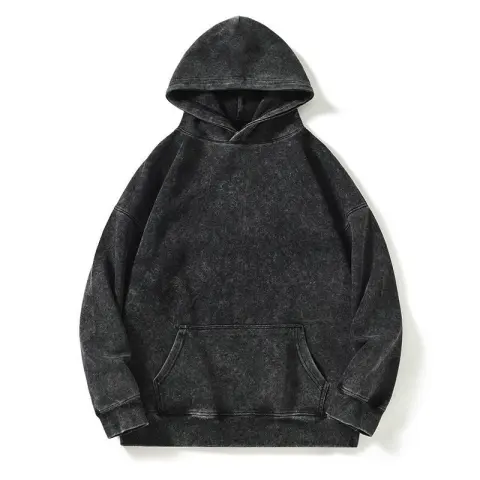 Washed Distressed Heavy Cotton Hoodie Tie Dye Snowflake Effect