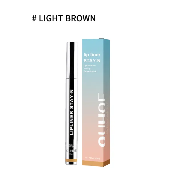 Lip Liner Pen Dark Brown Waterproof Long Lasting Plump Soft Lip Gloss Makeup Cosmetics Light Brown - Shop at LoveMi