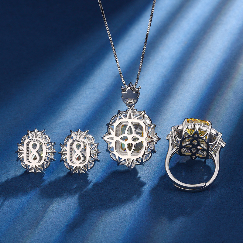 Ice Flower Cut Yellow Diamond Jewelry 5