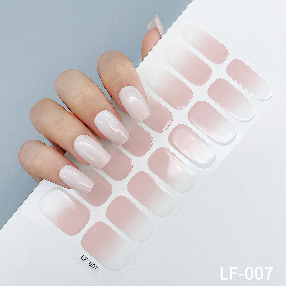 Manicure Full Stickers Solid Color 16 Small Stickers European And American Simple Nails