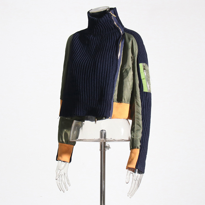 Women's Turtleneck Fashion Knitted Short Coat