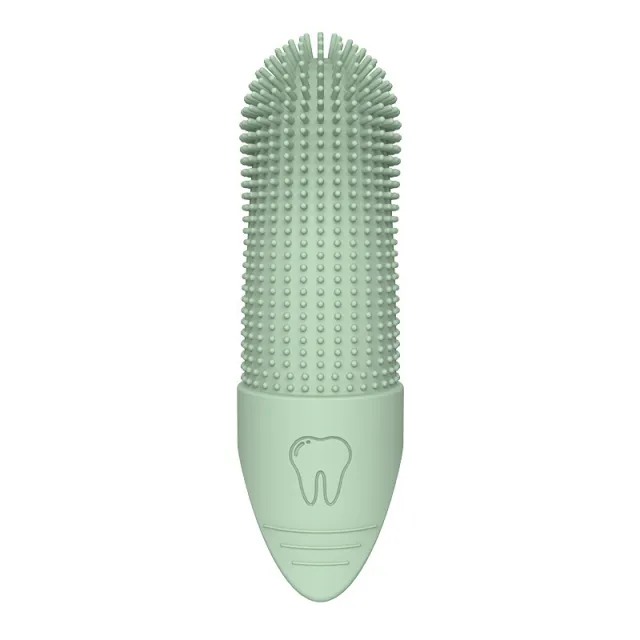 Pet Silicone Finger Toothbrush Oral Cleaning Pet Toothbrush Finger Toothbrush Green - Shop at LoveMi
