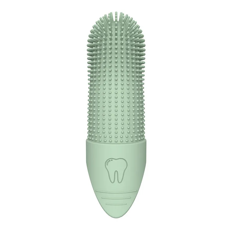 Pet Silicone Finger Toothbrush Oral Cleaning Pet Toothbrush - Finger Toothbrush Green