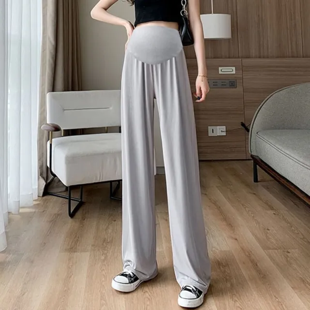 Women's Ice Silk Draping Wide leg Leggings Gray - Shop at LoveMi