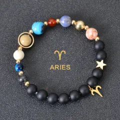 Eight Planets Twelve Constellations Bracelets Frosted Stone Beaded Bracelet - Aries - View 1
