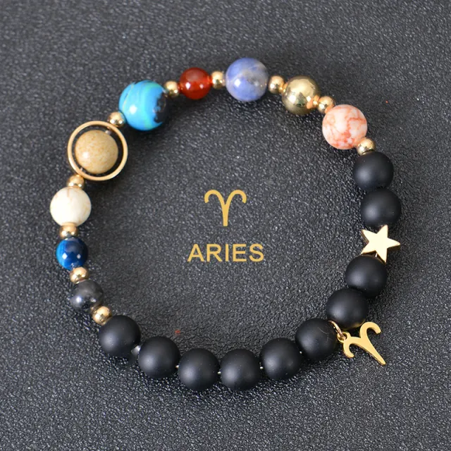 Eight Planets Twelve Constellations Bracelets Frosted Stone Beaded Bracelet Aries - Shop at LoveMi